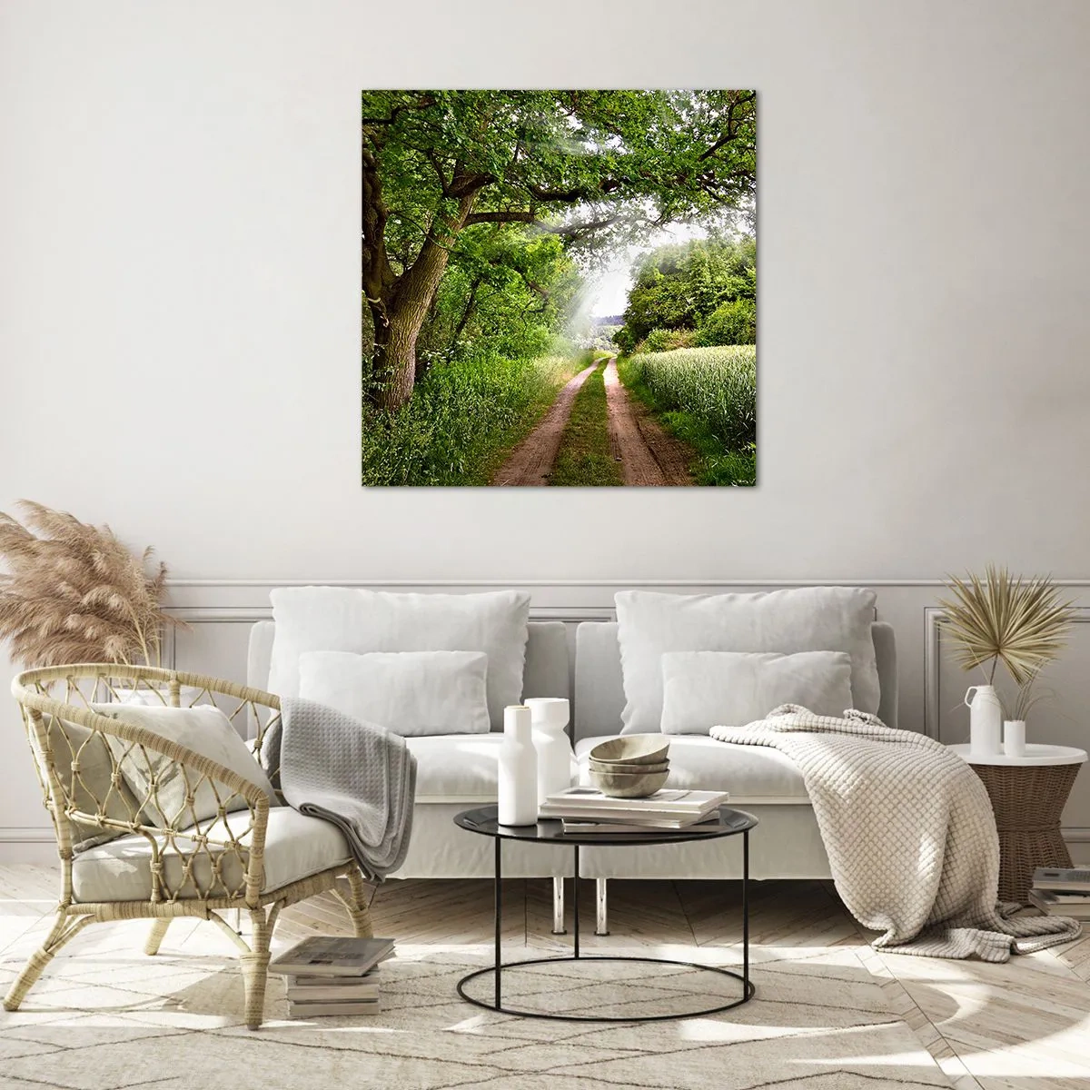 Quadro em vidro - Os pastores de Arcadia - 30x30 cm