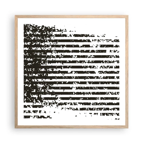Pôster com moldura de carvalho claro - Ritmo e ruído - 60x60 cm