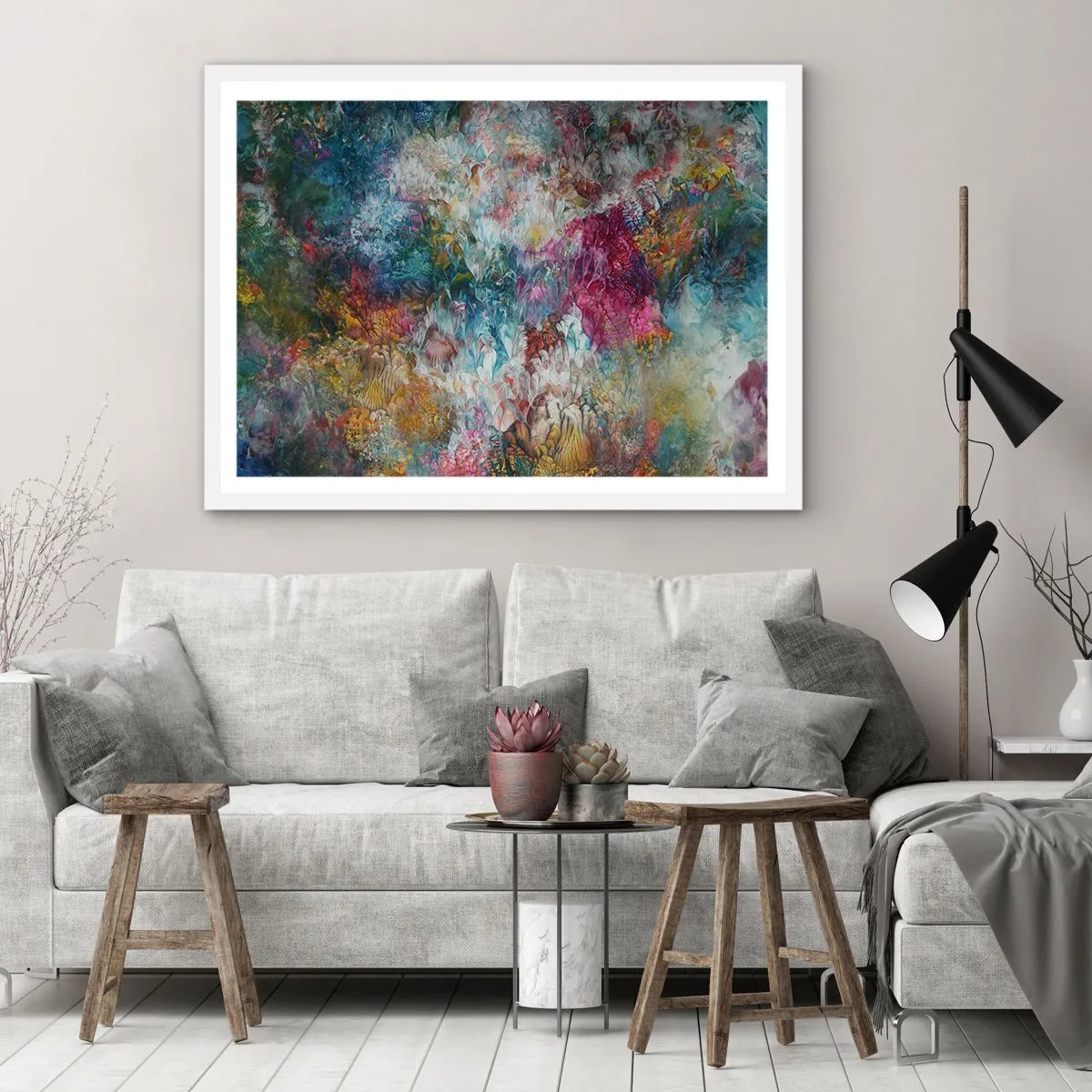 Pôster em moldura branca - Em plena floração - 91x61 cm