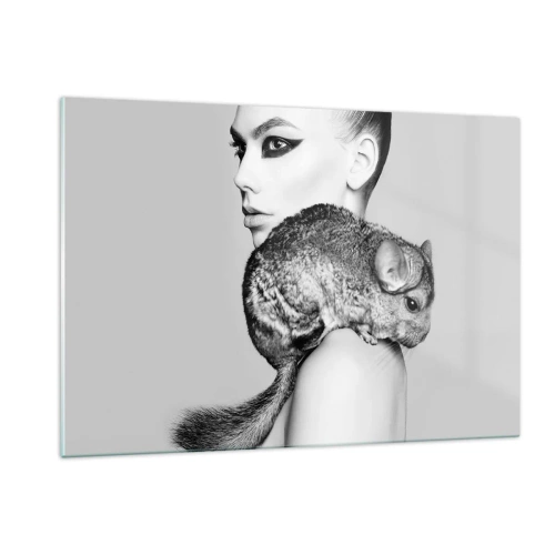 Quadro em vidro - A dama com a chinchila - 120x80 cm