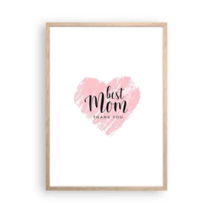 Pôster com moldura de carvalho claro - Sempre o momento certo - 50x70 cm