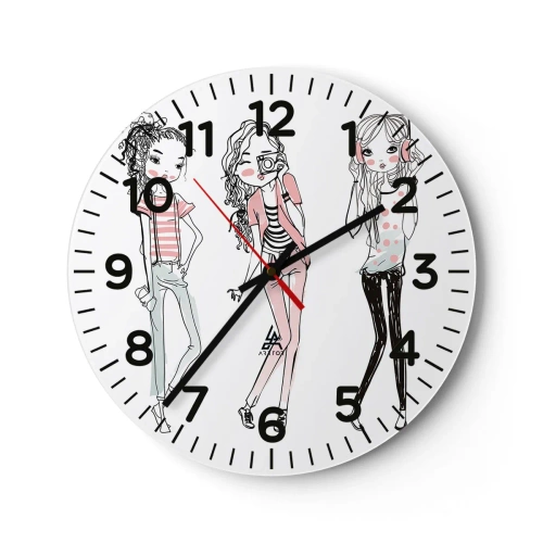 Relógio de parede - Relógio em vidro - Vai ser divertido - 40x40 cm