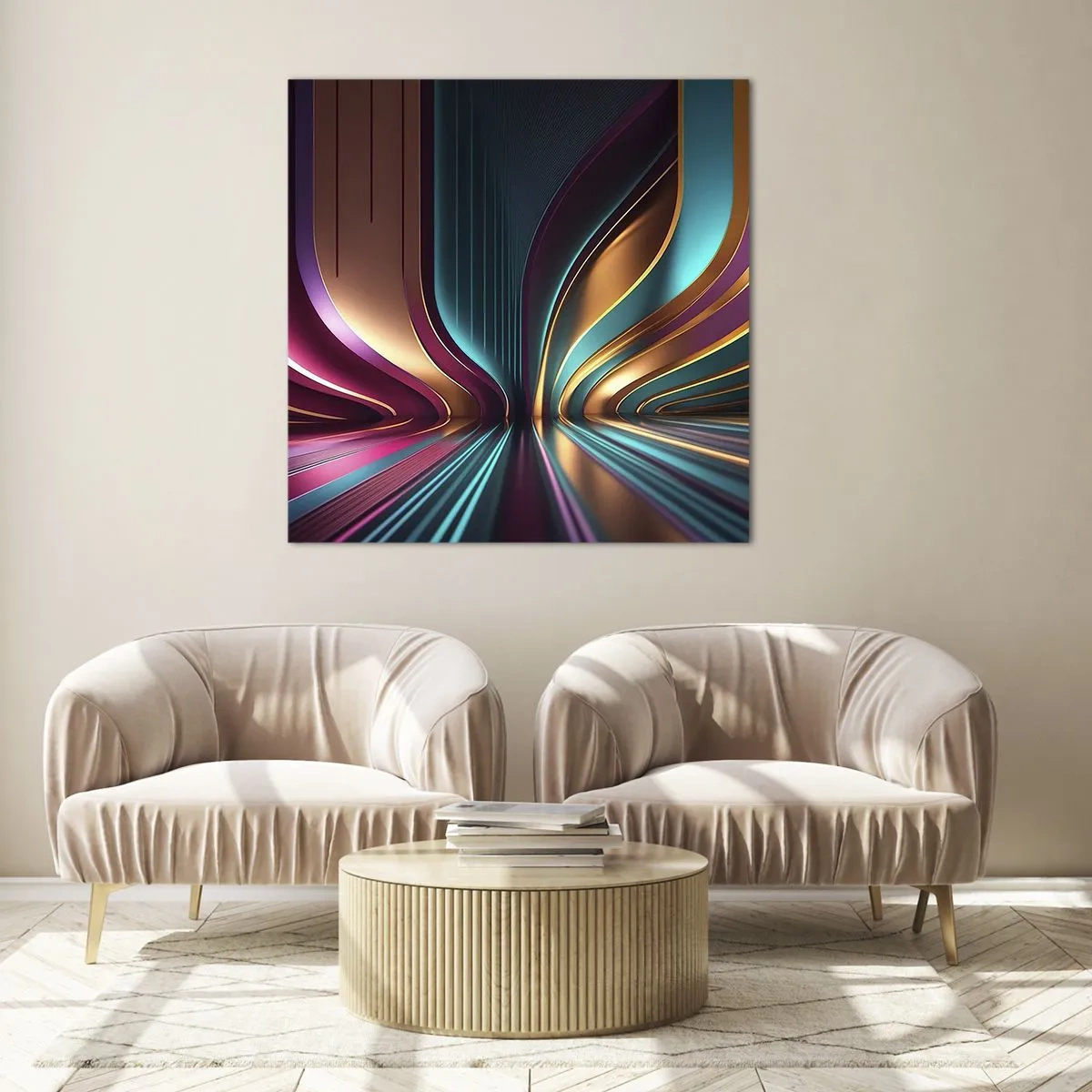 Quadro em vidro - Arquitetura de luz - 30x30 cm