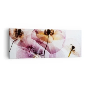 Quadro em tela - A transparência das flores - 140x50 cm
