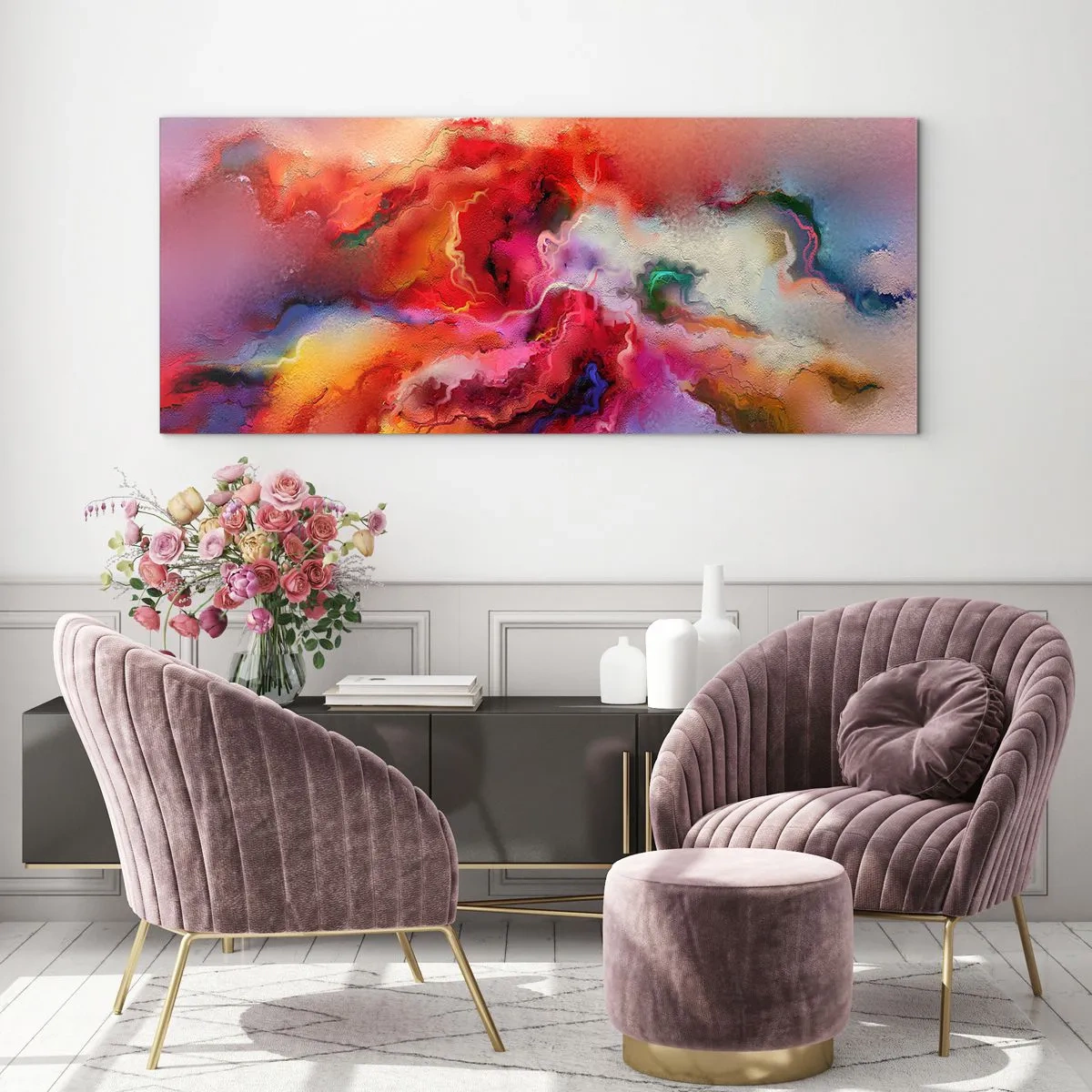Quadro em vidro - Como capturar os sonhos - fumo - 100x40 cm