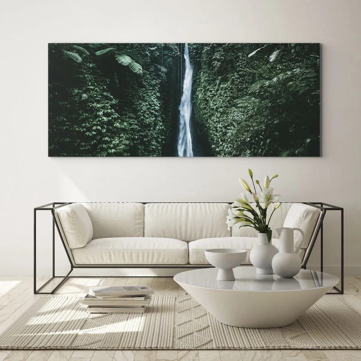 Quadro em vidro - Primavera tropical - 100x40 cm