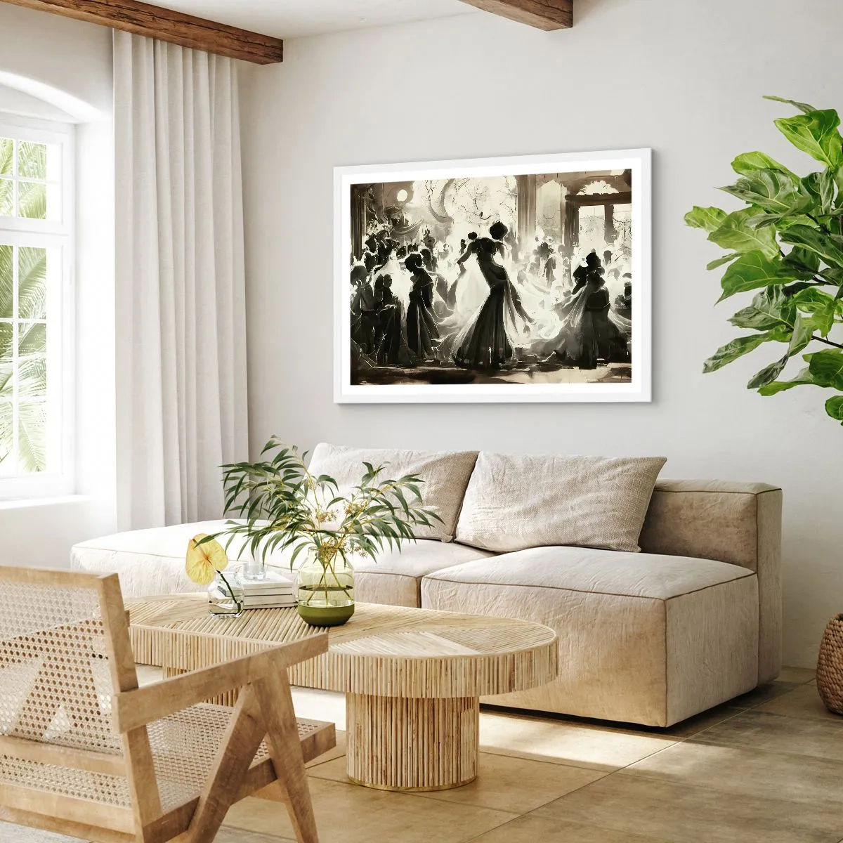 Pôster em moldura branca - O grande baile de máscaras - 91x61 cm