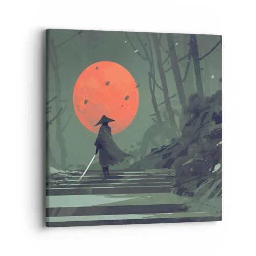 Quadro em tela - O guerreiro da lua vermelha - 40x40 cm