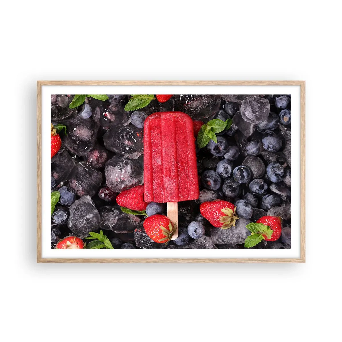 Pôster com moldura de carvalho claro - O sabor de um verão quente - 91x61 cm