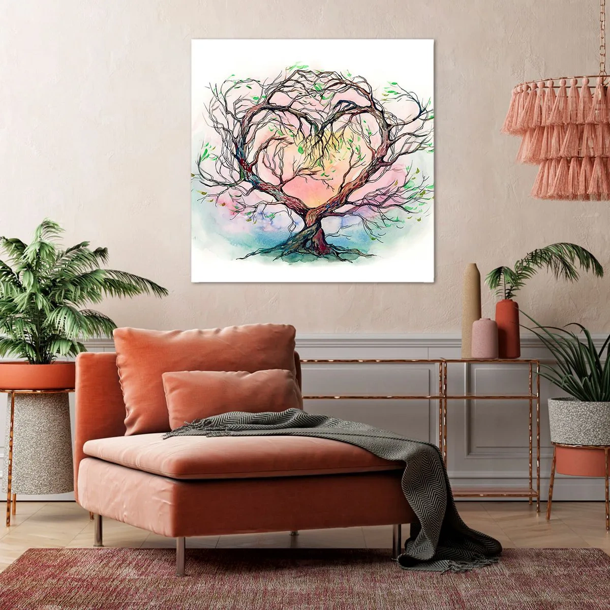 Quadro em tela - Juntos contra os vendavais - 40x40 cm