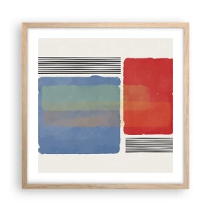 Pôster com moldura de carvalho claro - A alma da geometria - 50x50 cm