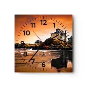 Relógio de parede - Relógio em vidro - Elegância da Costa Oeste - 30x30 cm