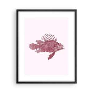 Pôster com moldura preta - Um habitante de águas exóticas - 40x50 cm