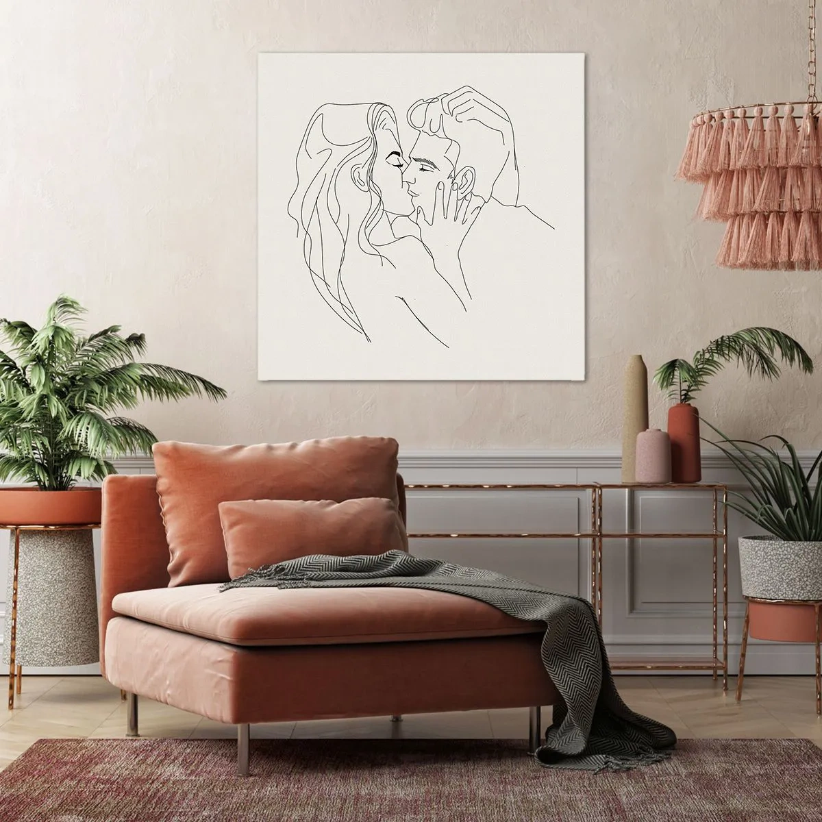 Quadro em tela - Emaranhados pelo sentimento - 50x50 cm