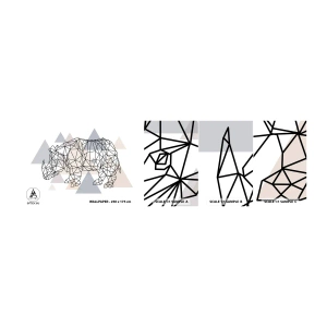 Amostra de papel de parede autocolante Deluxe Sticker - Estrutura da força - Abstração, Gráficos, Rinoceronte - 100x30 cm