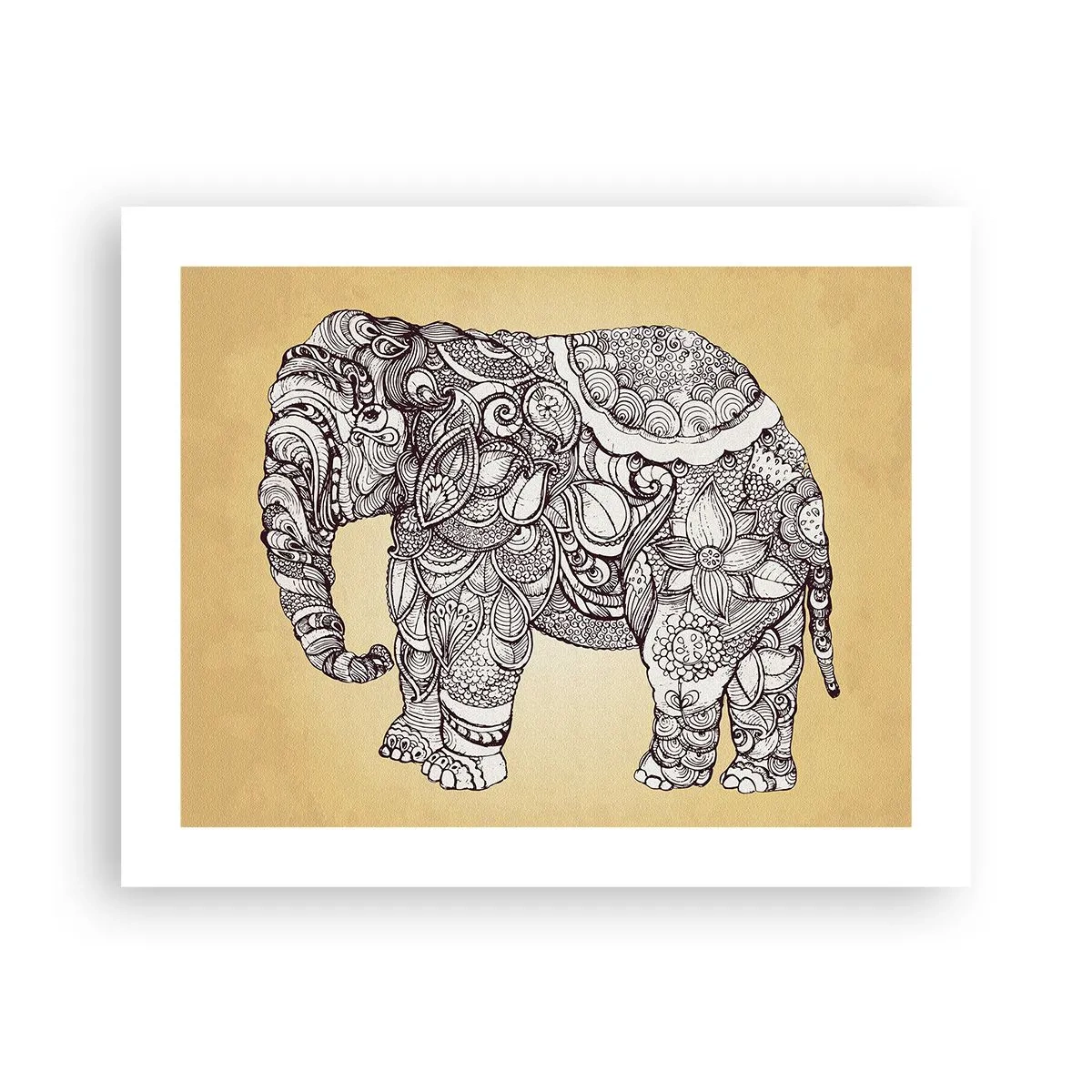 Pôster - O elefante se cobriu - 50x40 cm