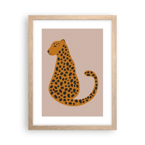 Pôster com moldura de carvalho claro - A estampa de leopardo está na moda - 30x40 cm