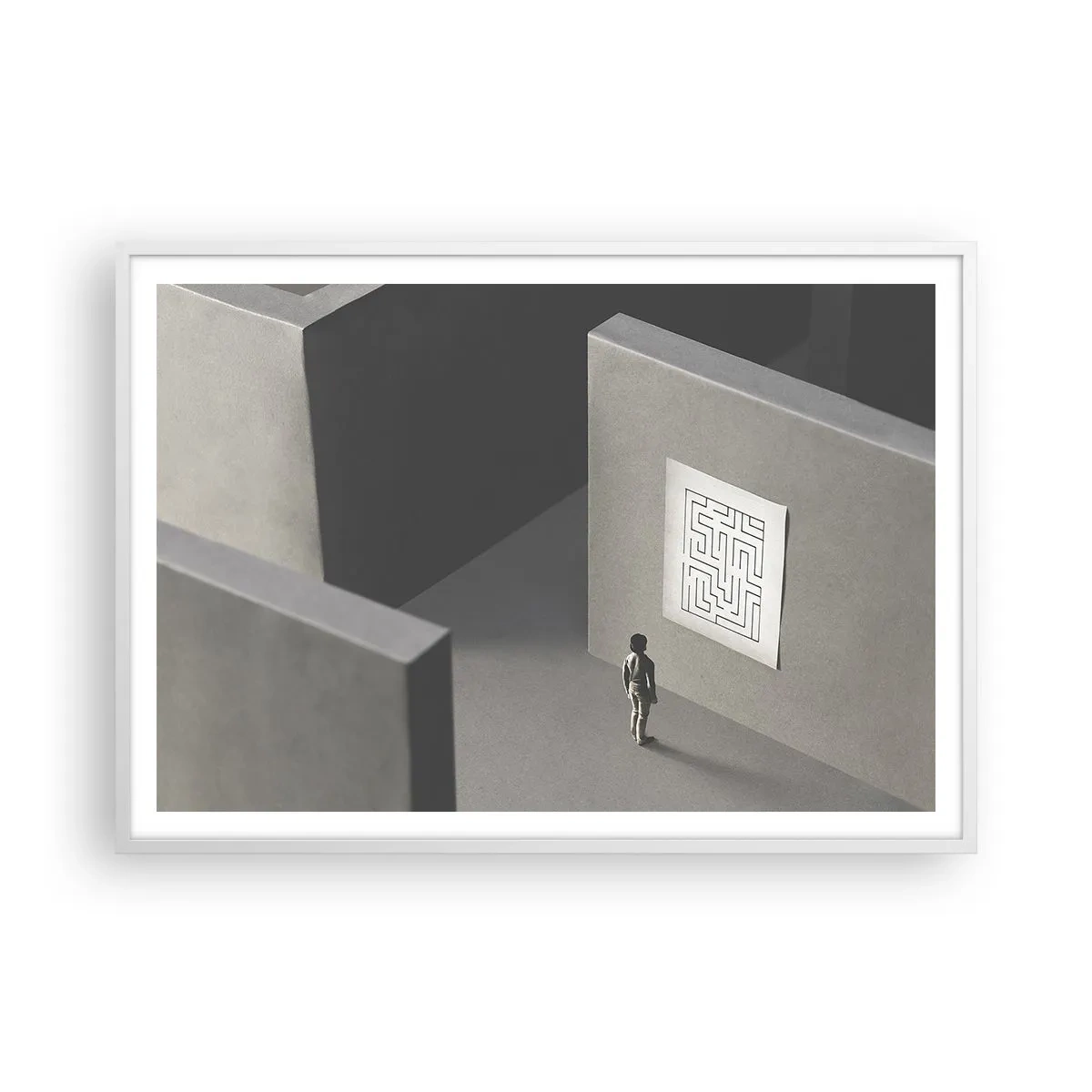 Pôster em moldura branca - Mas onde estou? - 100x70 cm