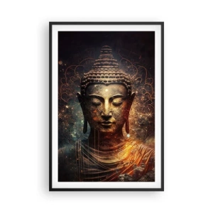 Pôster com moldura preta - Equilíbrio espiritual - 61x91 cm
