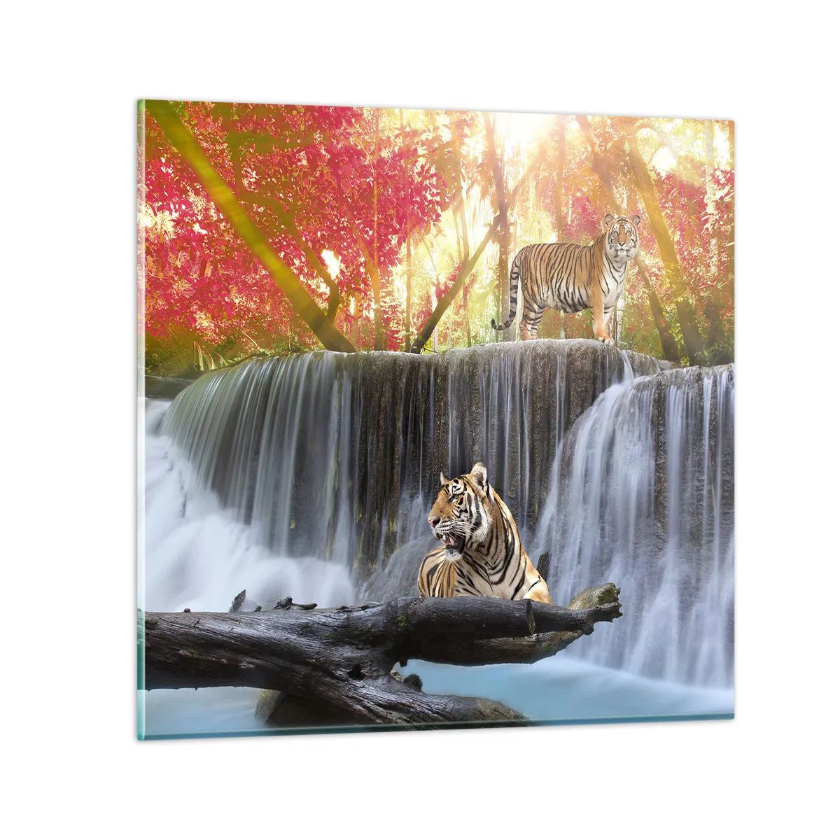 Quadro em vidro - Paisagem surrealista    - 70x70 cm