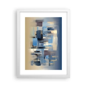 Pôster em moldura branca - Construção azul - 30x40 cm