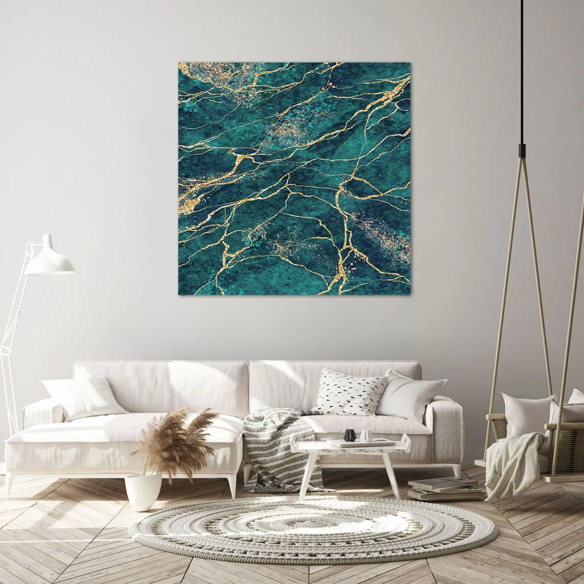 Quadro em tela - Veia dourada - 30x30 cm