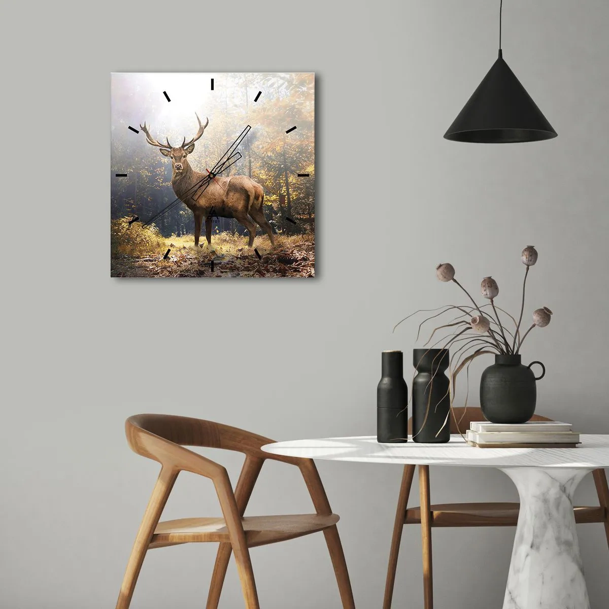 Relógio de parede - Relógio em vidro - Em plena majestade - 40x40 cm