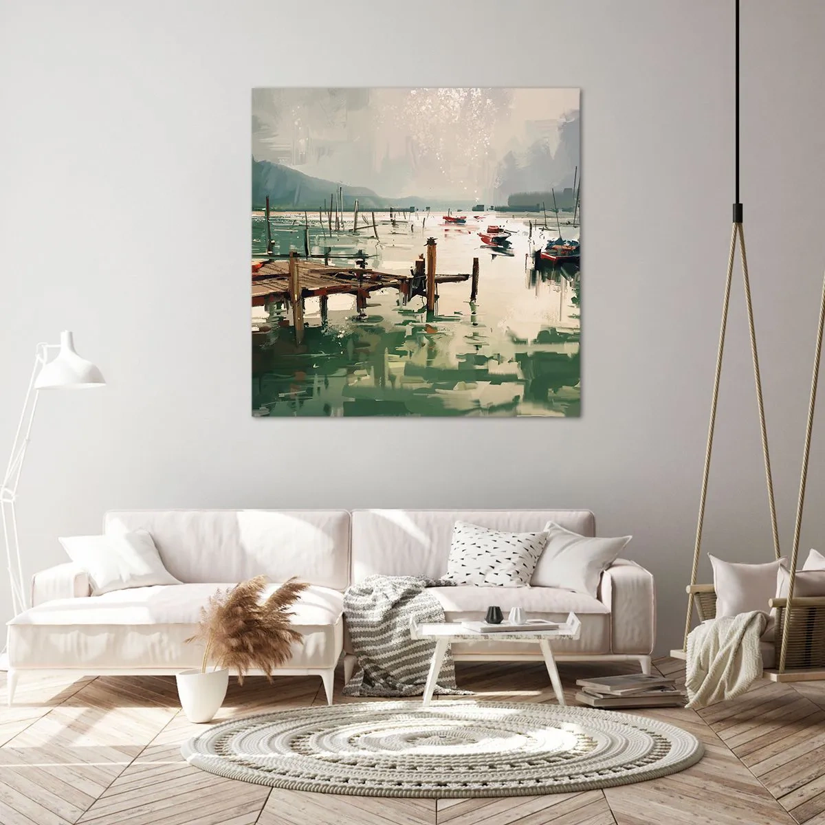 Quadro em tela - Mergulhado na lua derretida - 70x70 cm