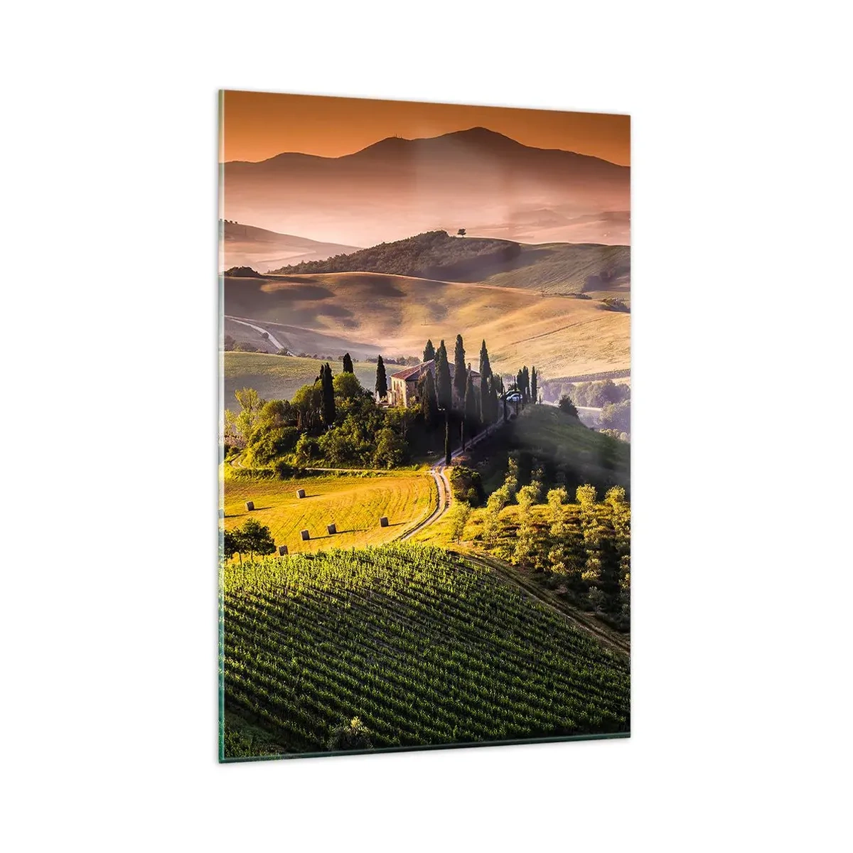 Quadro em vidro - Arcádia - Paisagem toscana - 80x120 cm