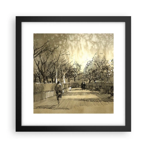 Pôster com moldura preta - Um momento capturado por uma pena - 30x30 cm