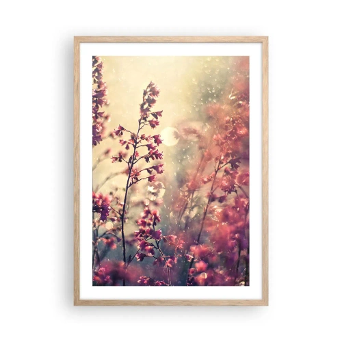 Pôster com moldura de carvalho claro - Jardim Secreto - 50x70 cm