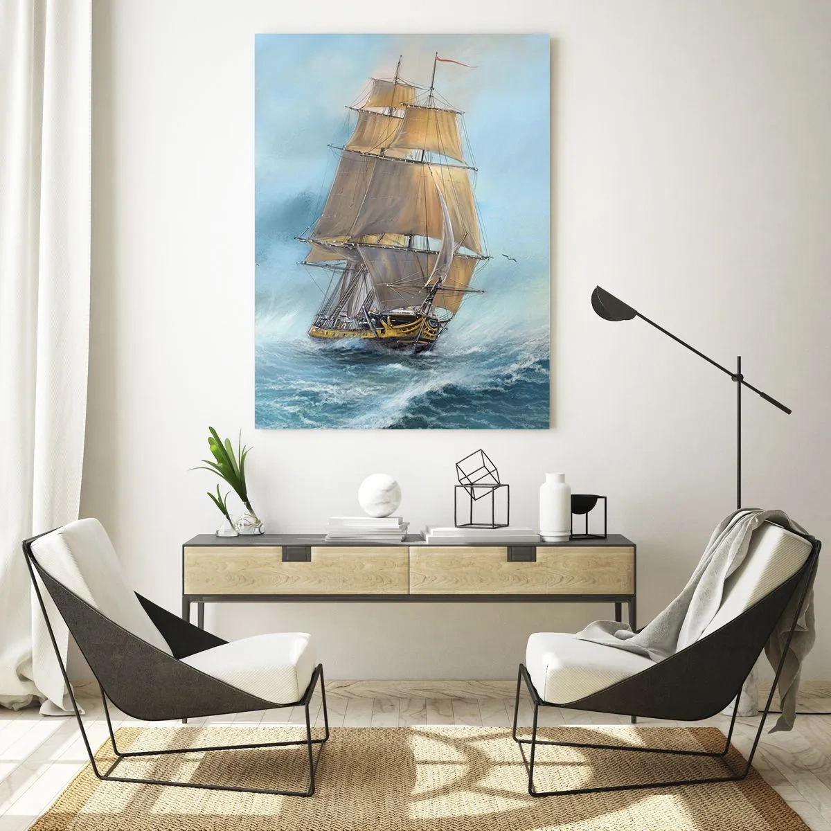 Quadro em vidro - Correndo sobre as ondas - 50x70 cm