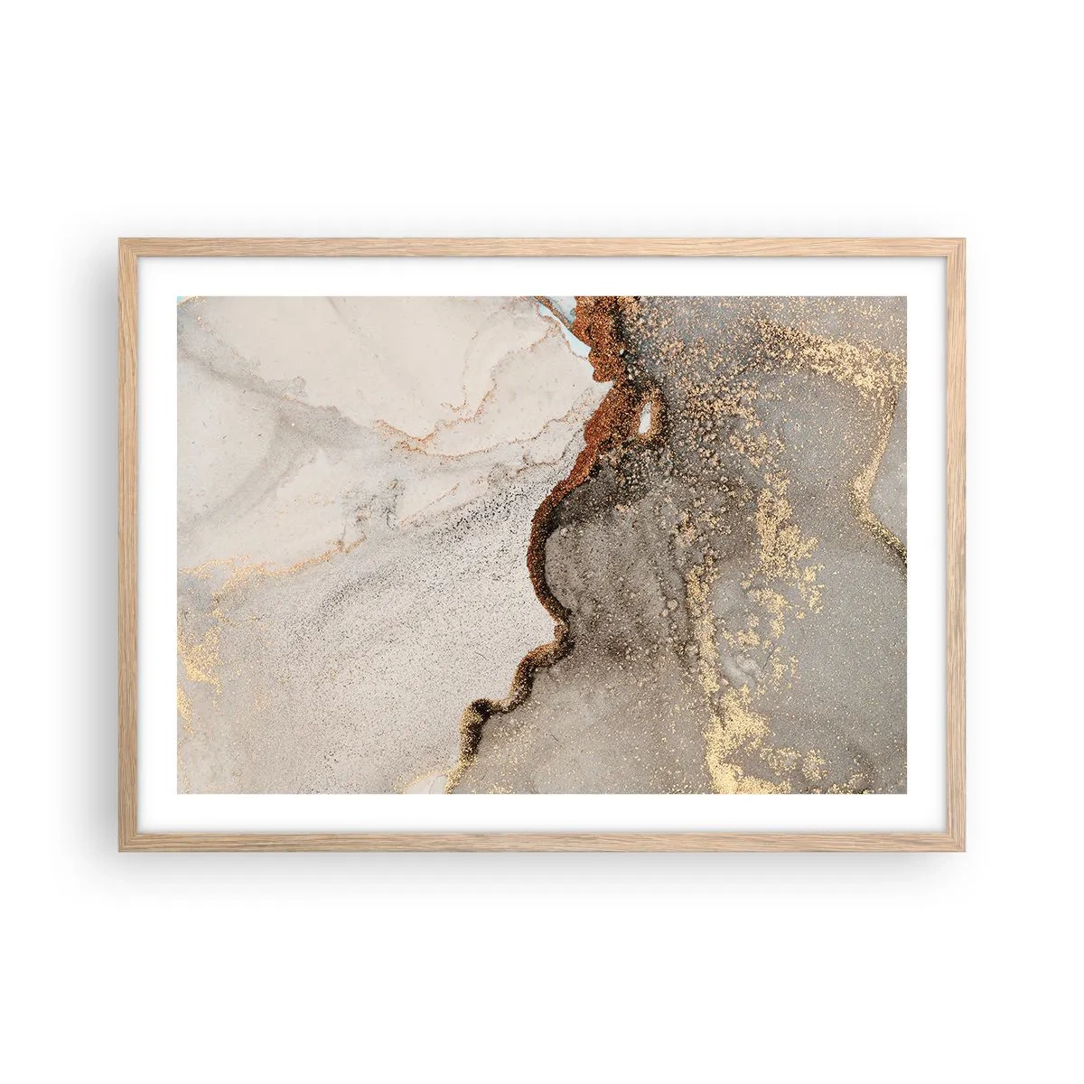 Pôster com moldura de carvalho claro - No limite das cores - 70x50 cm