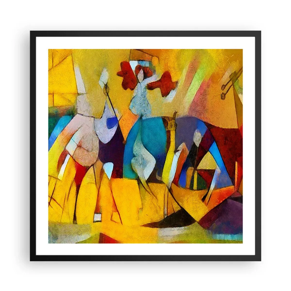 Pôster com moldura preta - Sol - vida - alegria - 60x60 cm