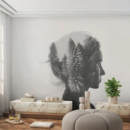 Papel de Parede Premium Sand - A senhora do pinhal - Abstração, Mulher, Pedaço - 300x210 cm