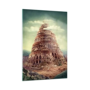 Quadro em vidro - Torre de babel - 50x70 cm
