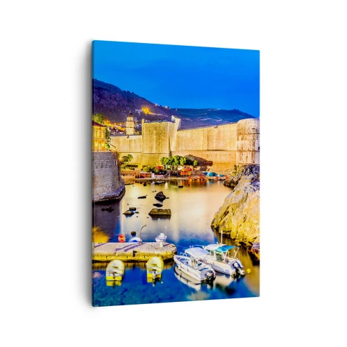 Quadro em tela - Uma noite bem iluminada no Adriático - 50x70 cm