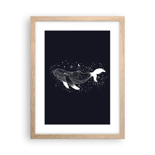 Pôster com moldura de carvalho claro - No oceano do universo - 30x40 cm