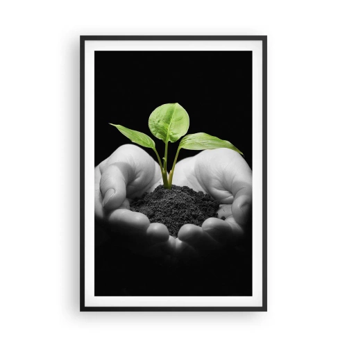 Pôster com moldura preta - Eu amo a natureza, eu a protejo - 61x91 cm