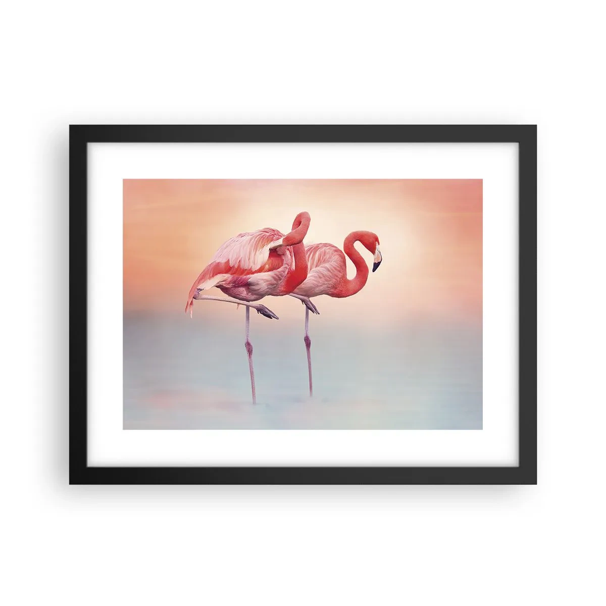 Pôster com moldura preta - Na cor do sol poente - 40x30 cm