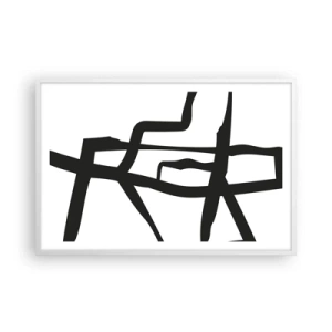 Pôster em moldura branca - Projeto preto e branco - 91x61 cm