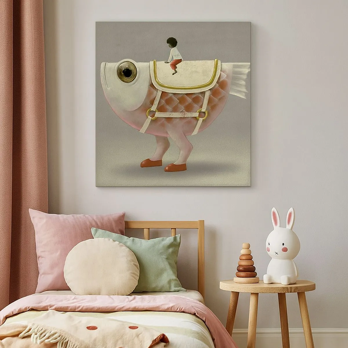 Quadro em tela - O cavaleiro Peixoso - 30x30 cm