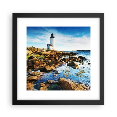 Pôster com moldura preta - Voltem bem, estou à espera - 30x30 cm