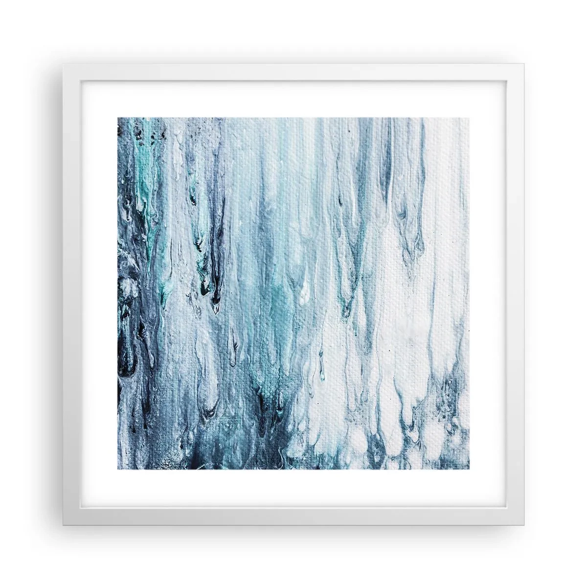 Pôster em moldura branca - Estalactites em azul - 40x40 cm