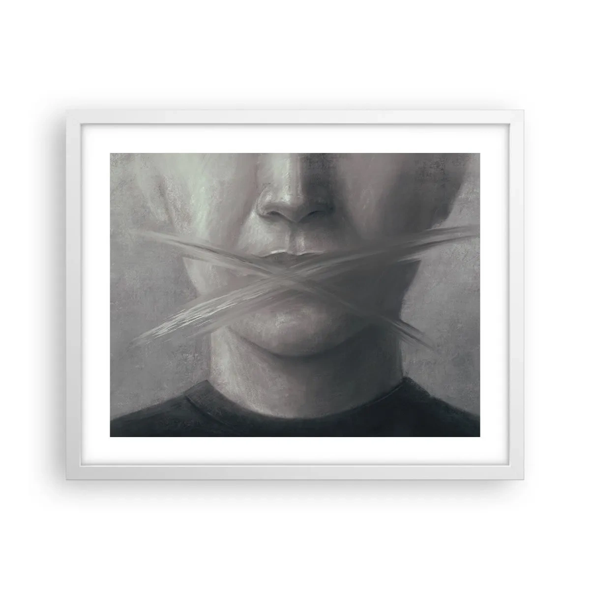 Pôster em moldura branca - Nem uma palavra - 50x40 cm