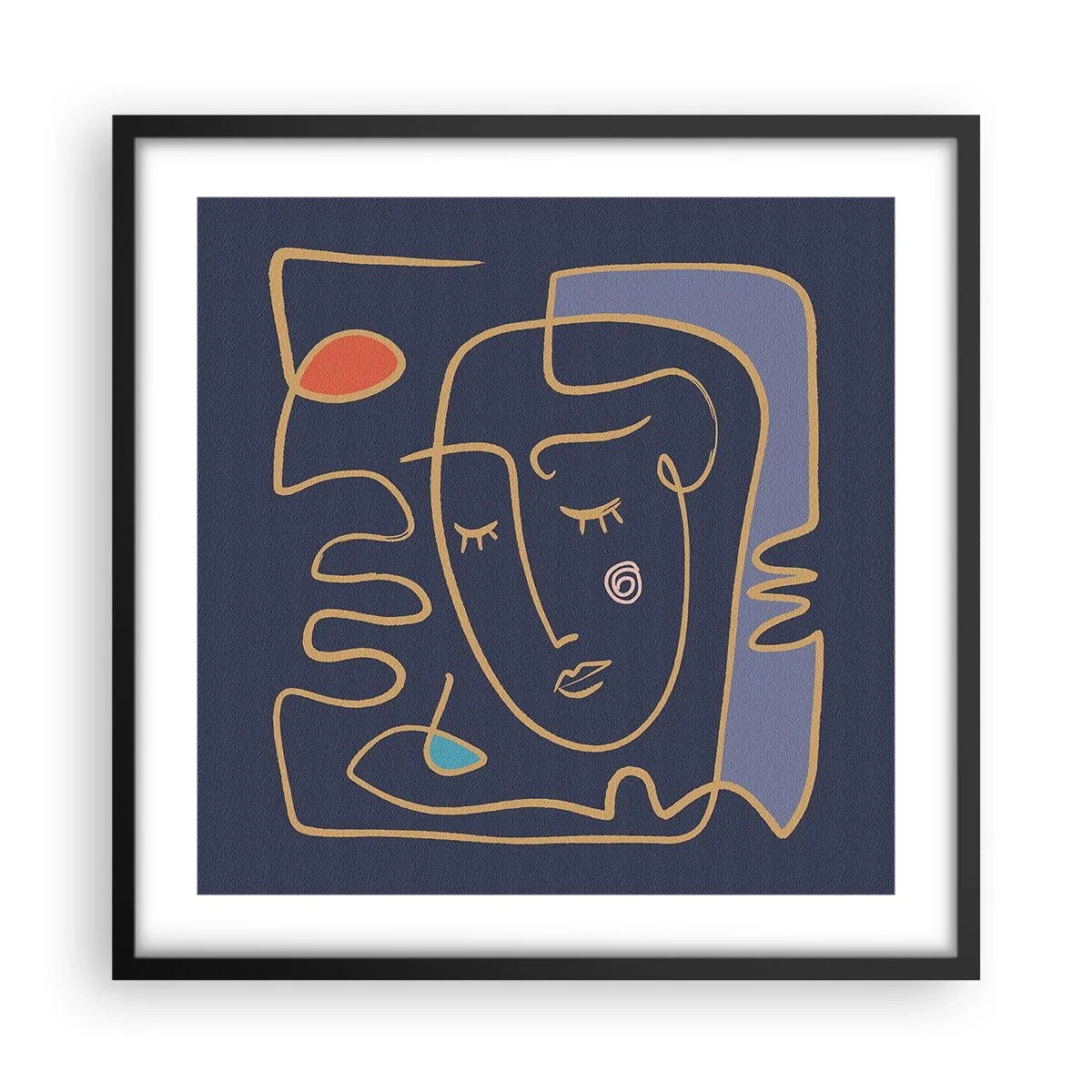 Pôster com moldura preta - Nos pensamentos - 50x50 cm