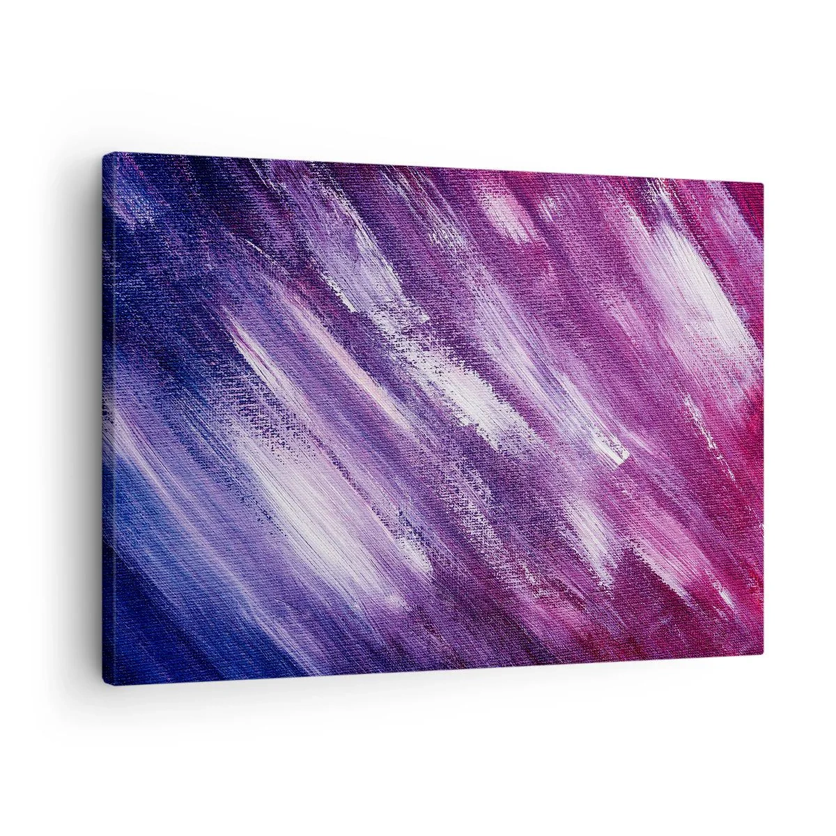Quadro em tela - Pinceladas abstratas em tons de roxo e rosa - 70x50cm - Quando o vento sopra - Decoração de parede moderna para a sala de estar e quarto ARTTOR