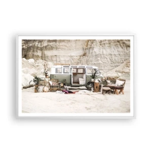 Pôster em moldura branca - É hora de começar a jornada - 100x70 cm