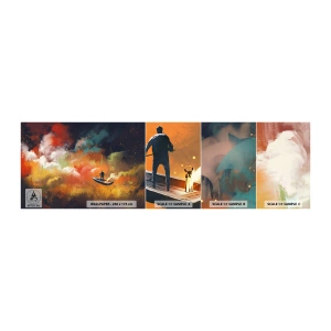 Amostra de Papel de Parede Standard Eco - De barco pela galáxia - Abstração, Fantasia, Viagem - 100x30 cm