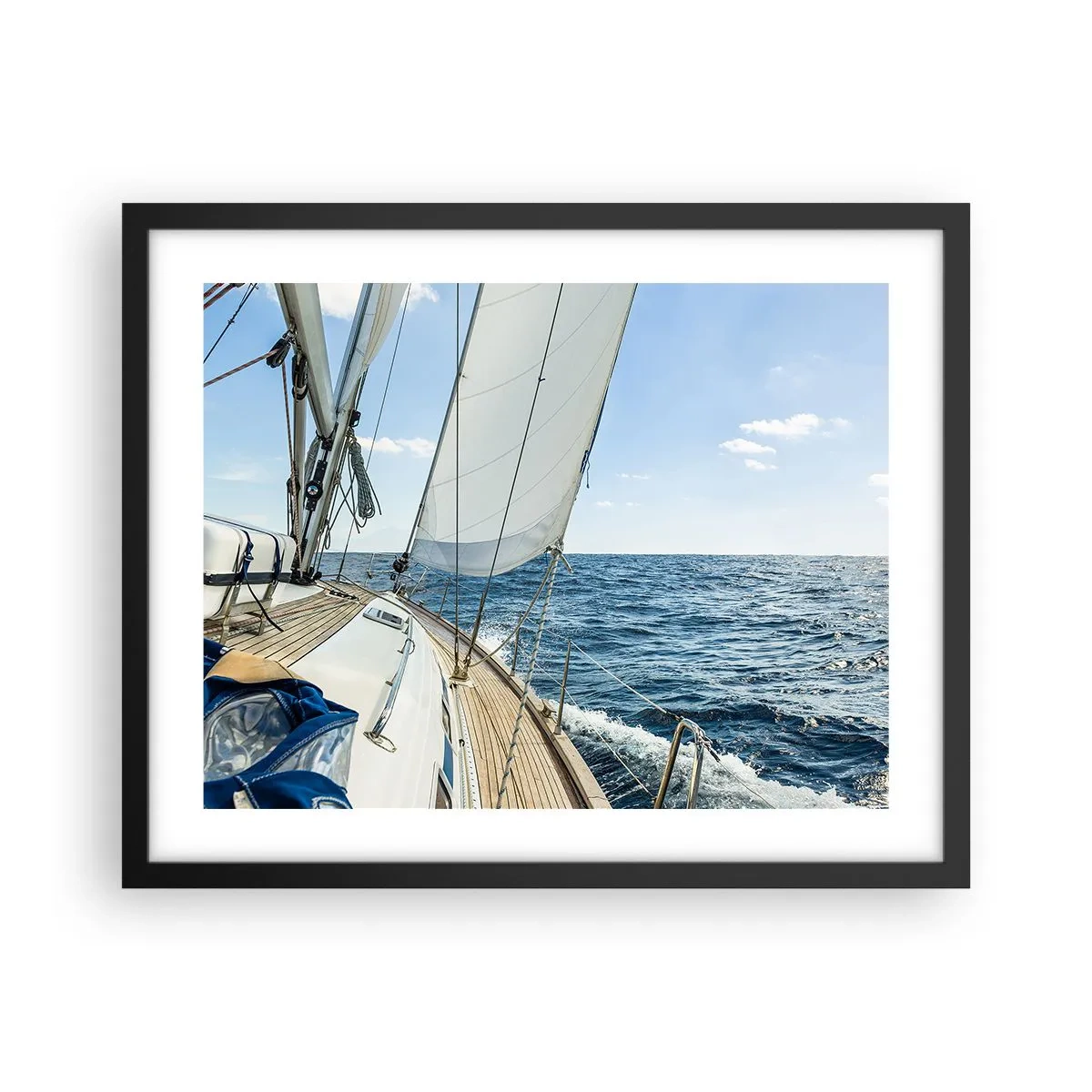 Pôster com moldura preta - Ahoy, aventura - 50x40 cm